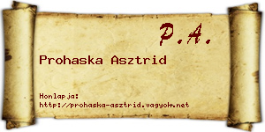 Prohaska Asztrid névjegykártya